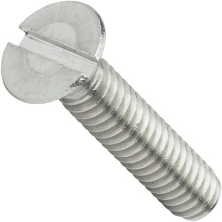 M3.5-0.60 X 30 Mm Slotted Flat Machine Screw, Plain 18-8 Stainless Steel, 1000 PK